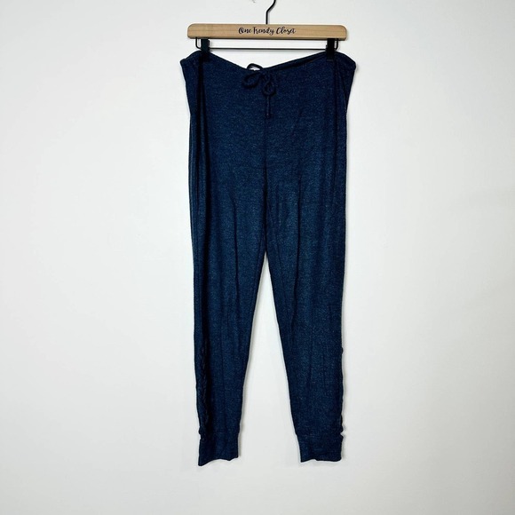 Chaser NWT Drawstring Side Lace Up Lightweight Jogger Pants Aquarius Blue Medium - Picture 2 of 6
